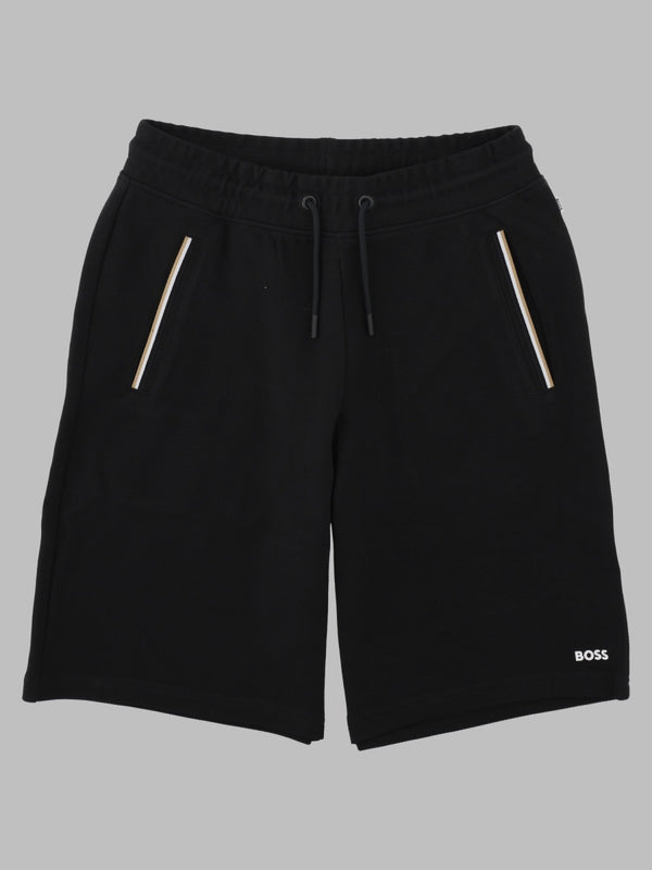 Elastic-Waist Cotton-Blend Shorts Black