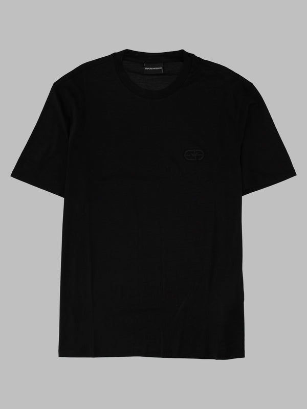 T-Shirt Lyocell Blend Jersey With Logo Embroidery Black T-shirts And Polos