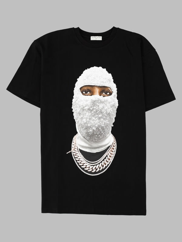 T-Shirt Mask Future Print Black Cotton T-shirts And Polos