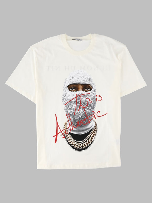 Cotton T-Shirt With Authentic Print White T-shirts And Polos
