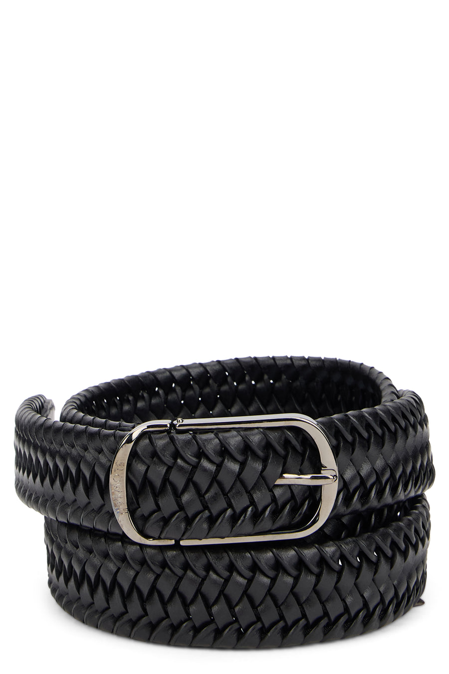 Woven Leather Belt Black