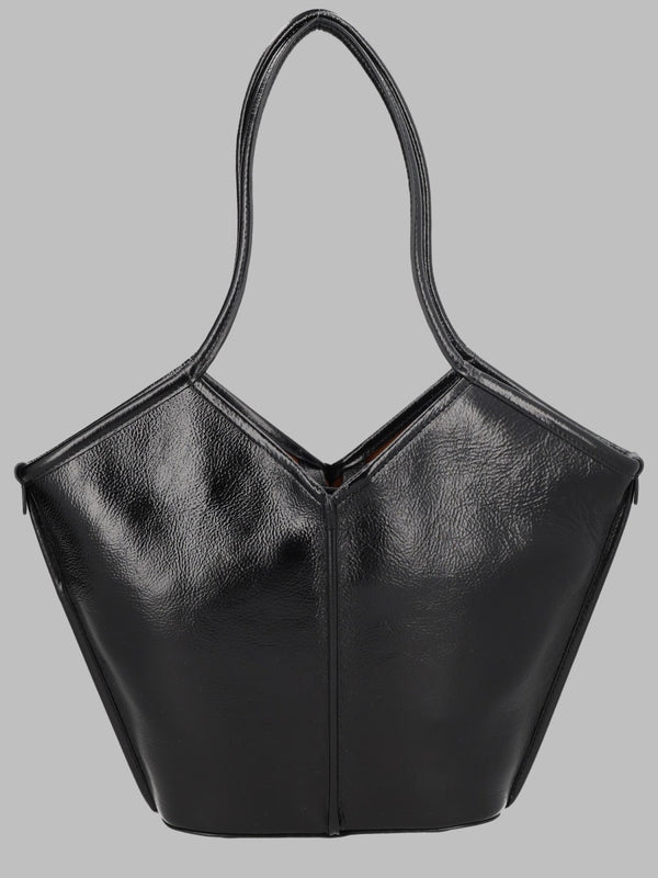 Tote Bag Calella Black Leather Calf Hand