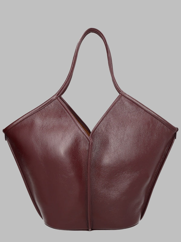 Tote Bag Calella Distressed Bordeaux Leather Calf Hand