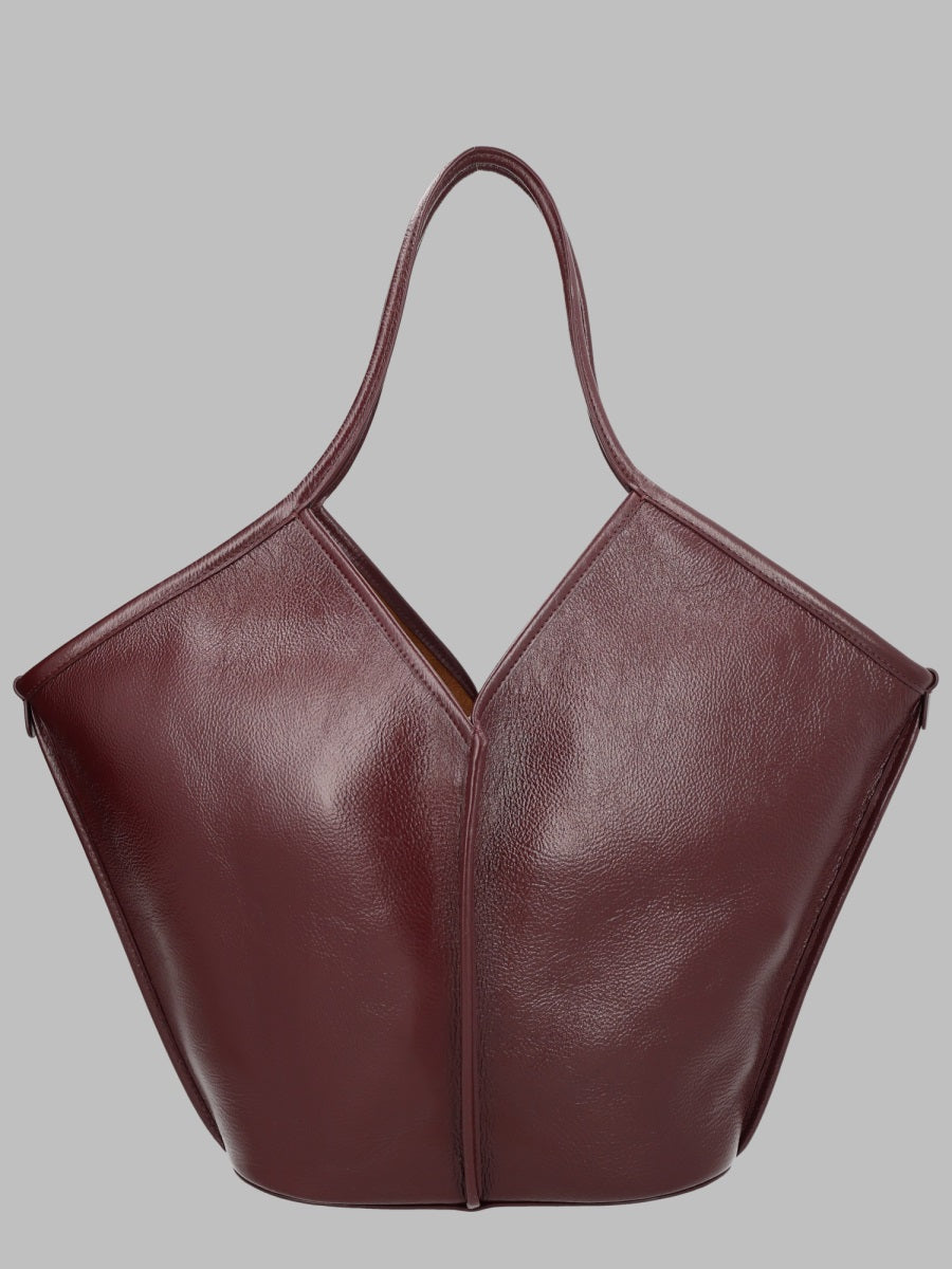 Tote Bag Calella Distressed Bordeaux Leather Calf Hand