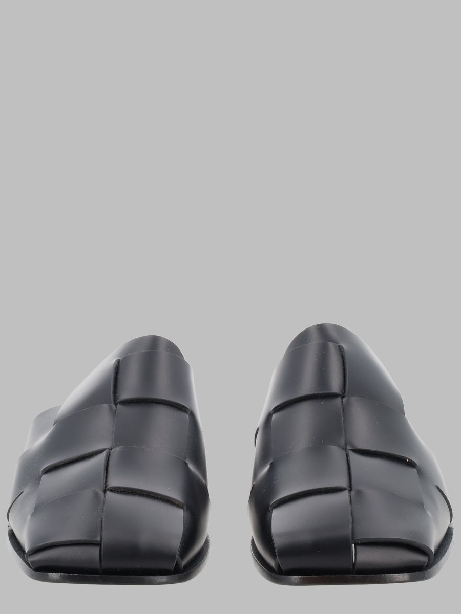 Mules Coraia Woven Leather Black Calf