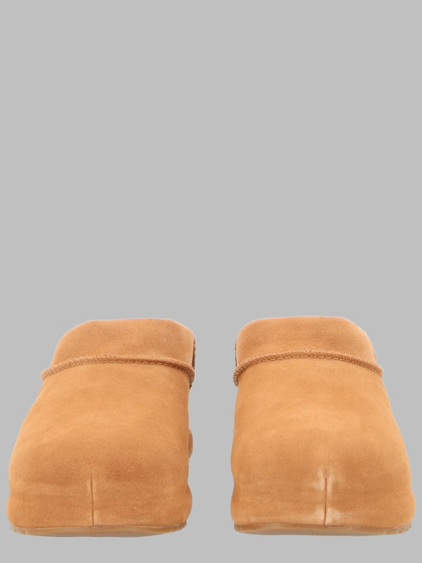 Enwrap Suede Sabots Beige Leather Sandal