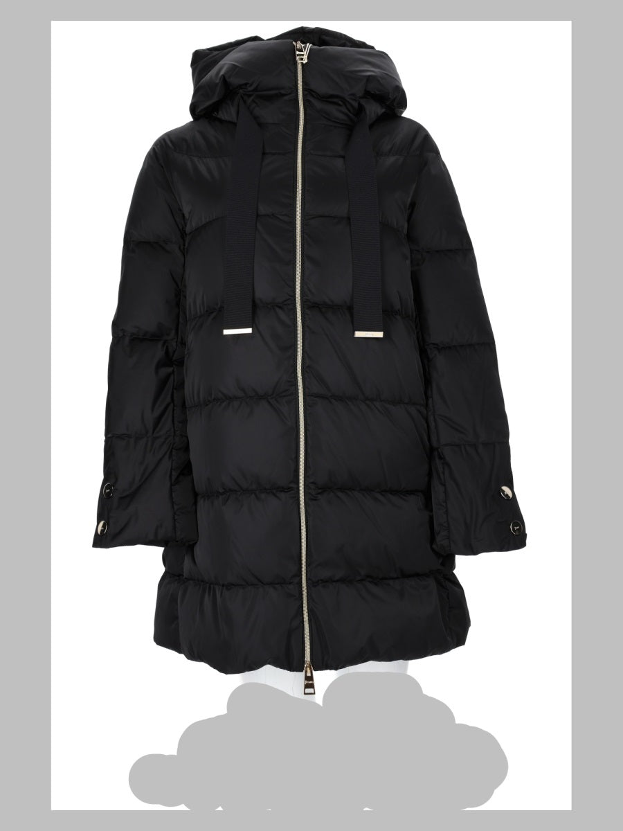 Padded A-Shape Coat Black Polyamide Jacket