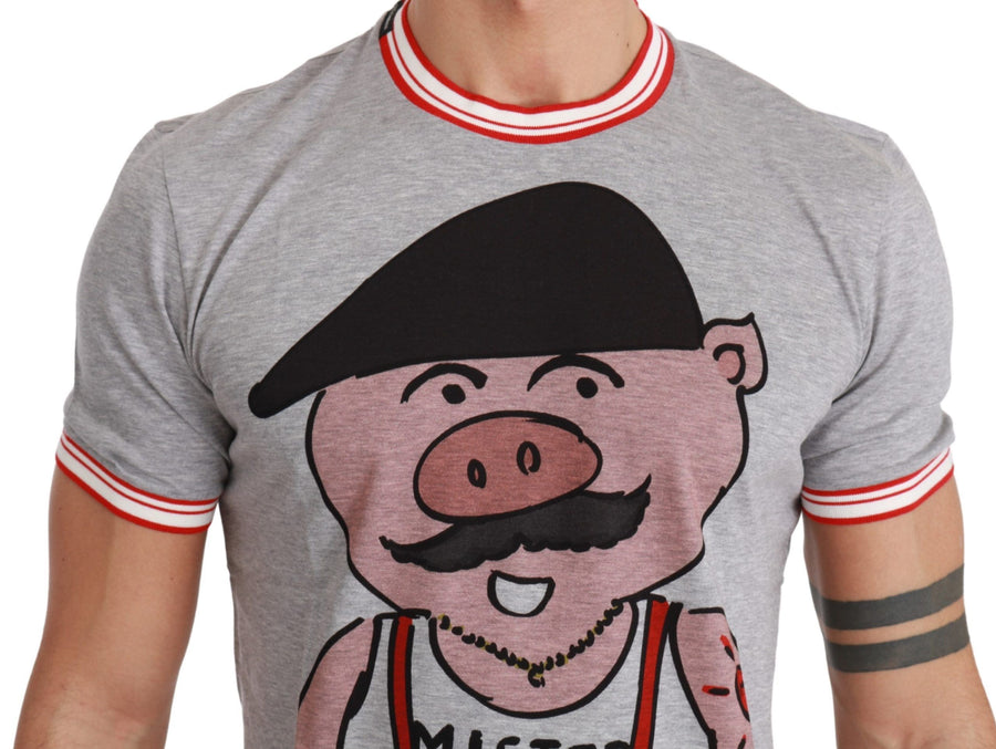 Gray Cotton Top 2019 Year Of The Pig T-Shirt