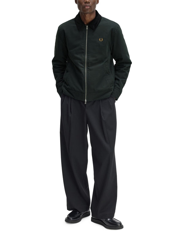 Logo Caban Jacket Green Cotton
