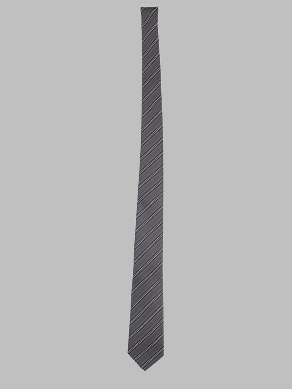 Striped Jacquard Silk Tie Charcoal Ties & Bow