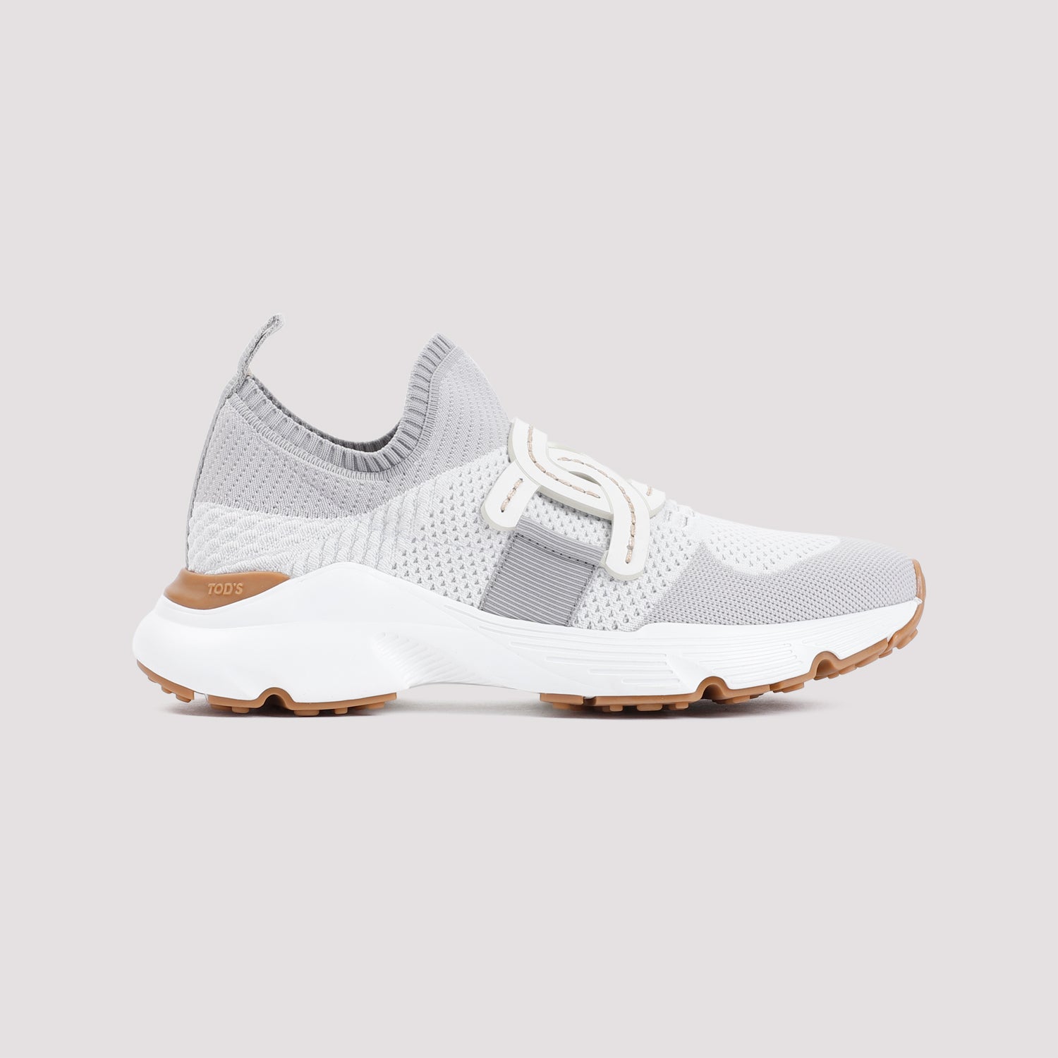 Kate Knitted Sneakers White Textile Leather Rubber Shoe