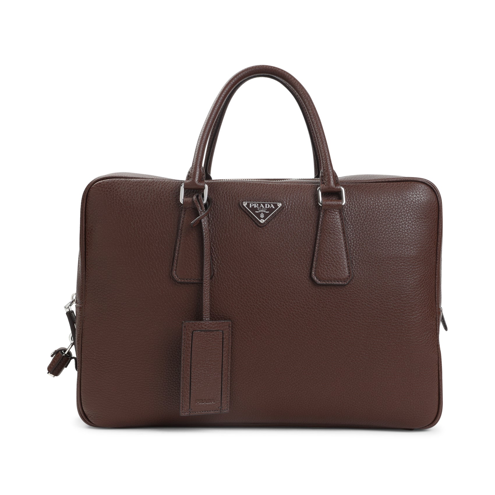 Grained Leather Tote Bag Brown Calf