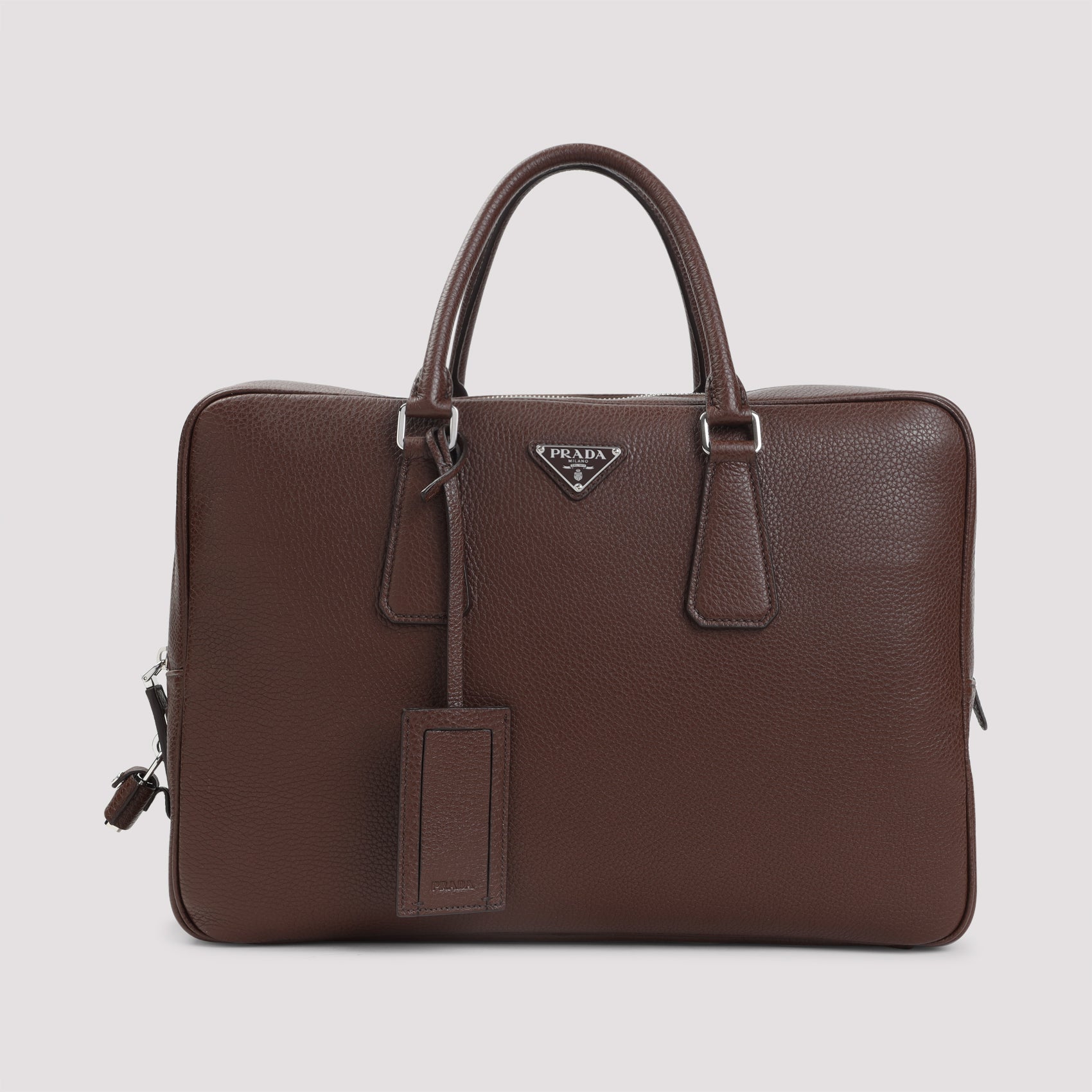 Grained Leather Tote Bag Brown Calf