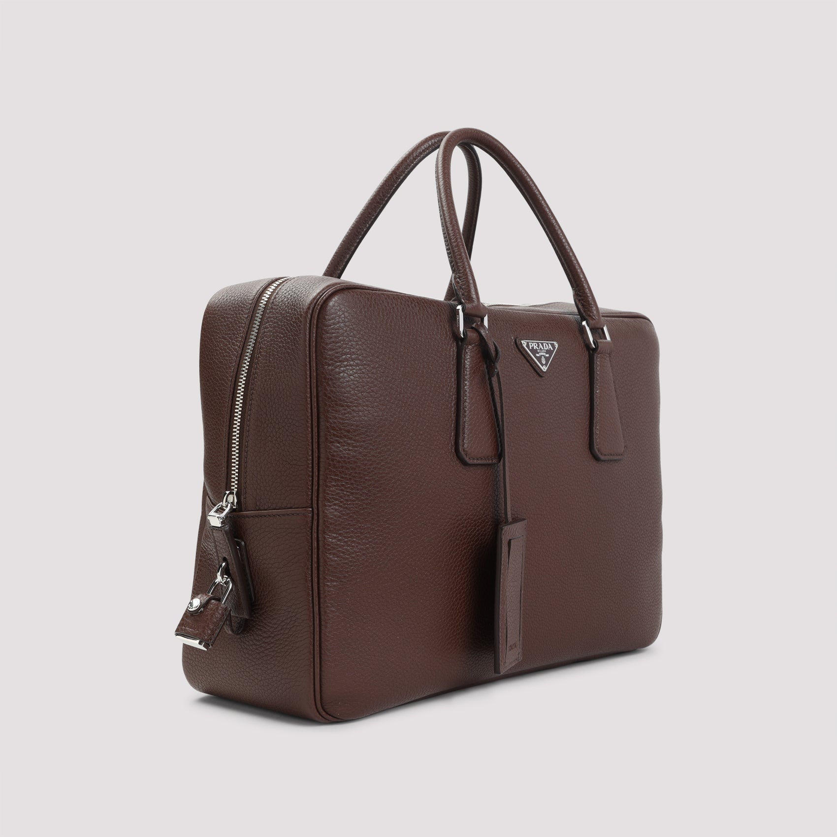 Grained Leather Tote Bag Brown Calf