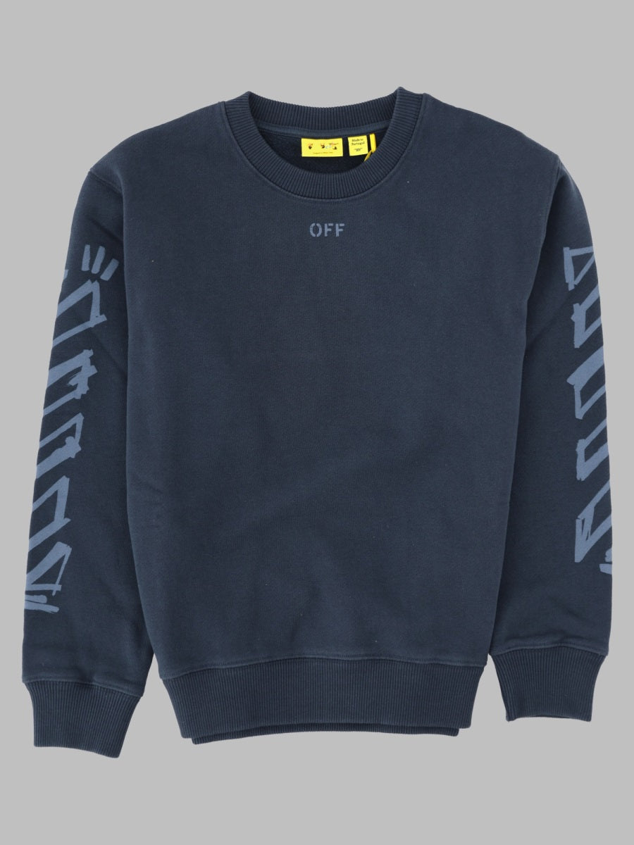 Crewneck T-Shirt Diag Marker Blue Cotton T-shirts And Polos