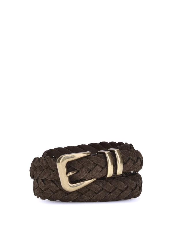 Brunello Cucinelli 100% Calf Leather Bos Taurus belt in brown