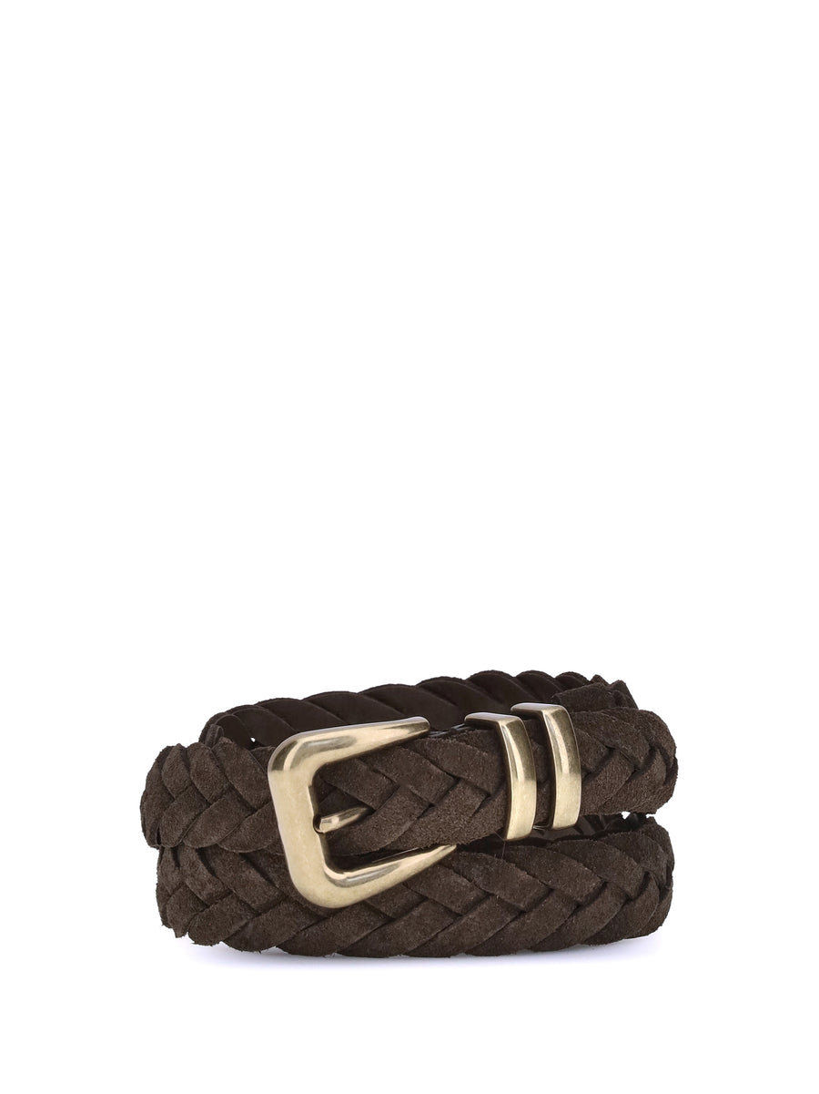 Brunello Cucinelli 100% Calf Leather Bos Taurus belt in brown
