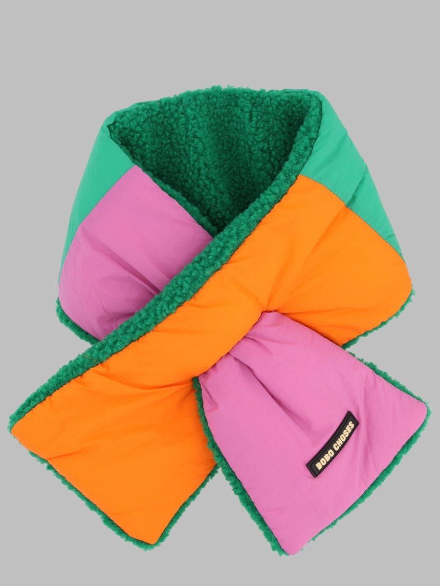 Neck Warmer Sheepskin Block Pink Polyamide Scarfs