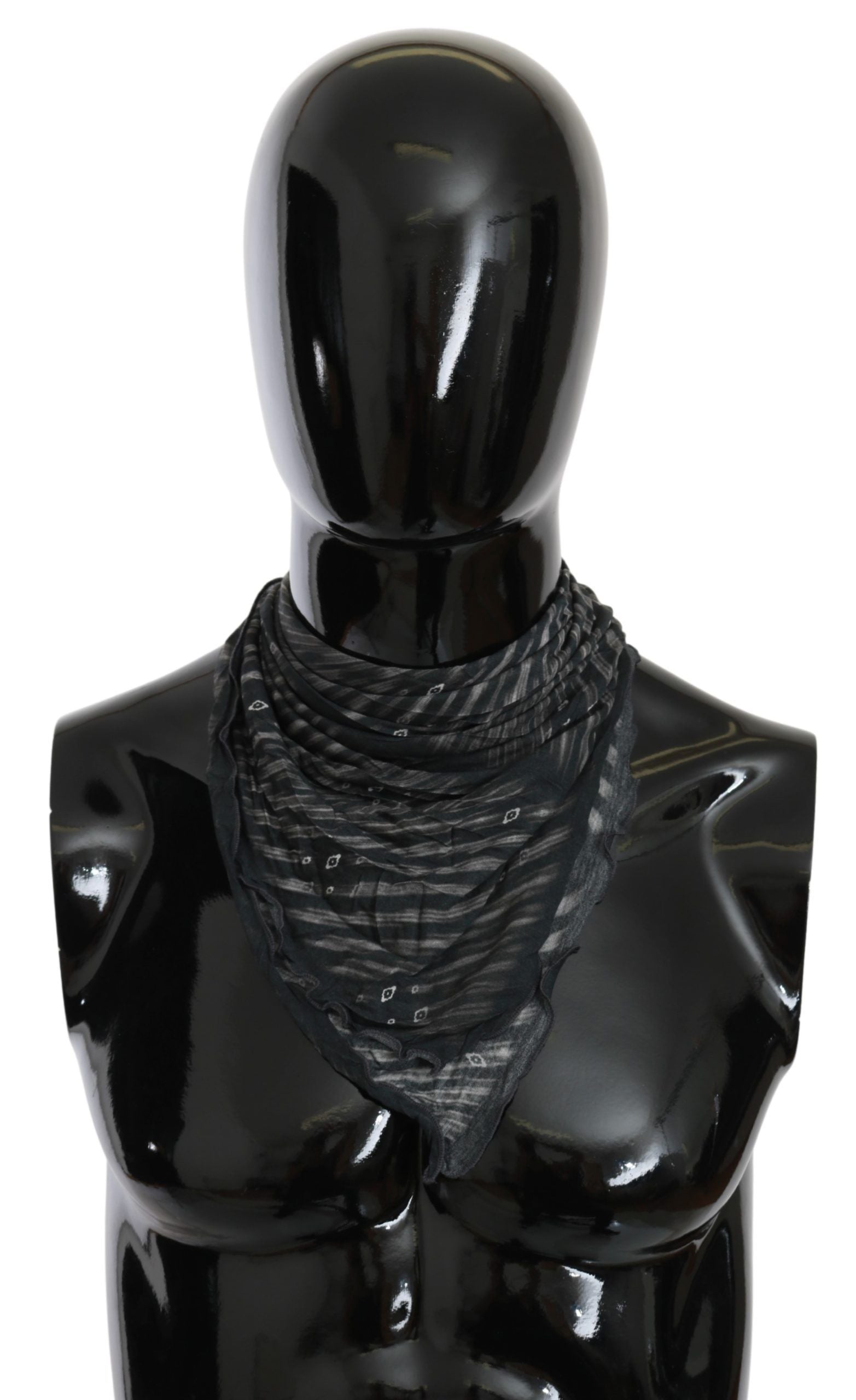Costume National 100% Viscose scarf in black — view 5