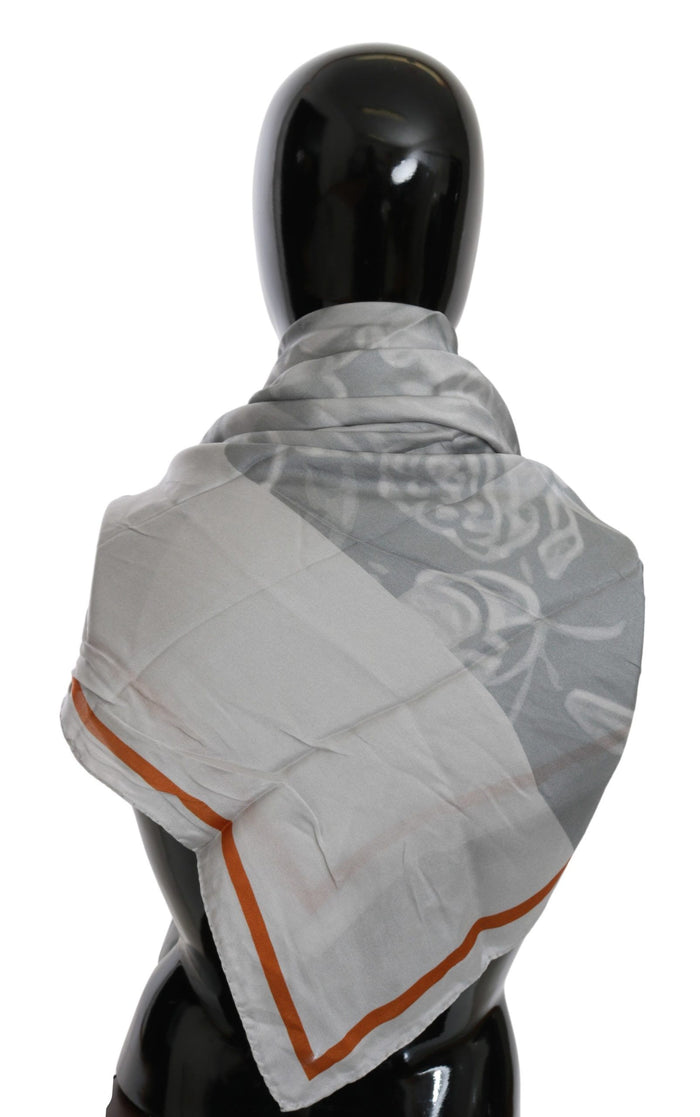 Costume National 100% Silk scarf in gray — view 2