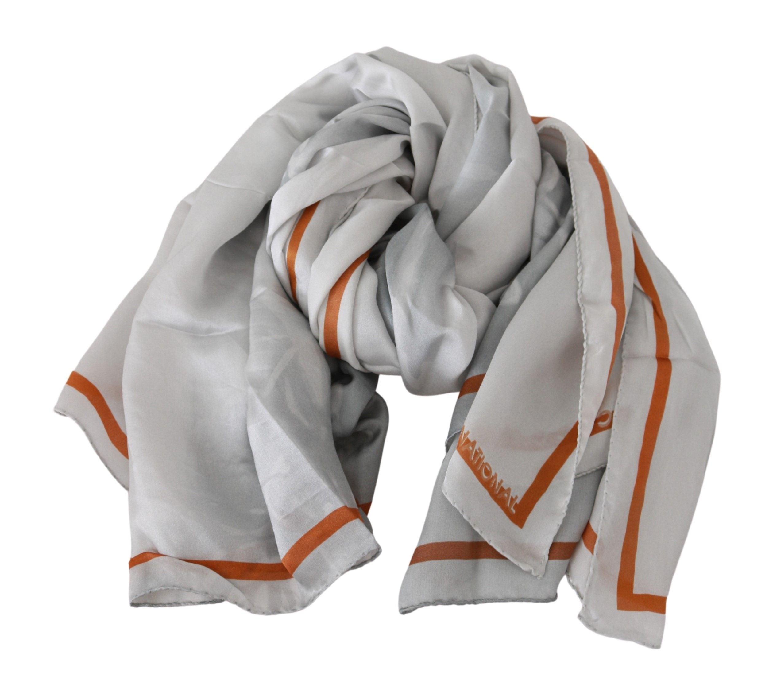 Costume National 100% Silk scarf in gray — view 4