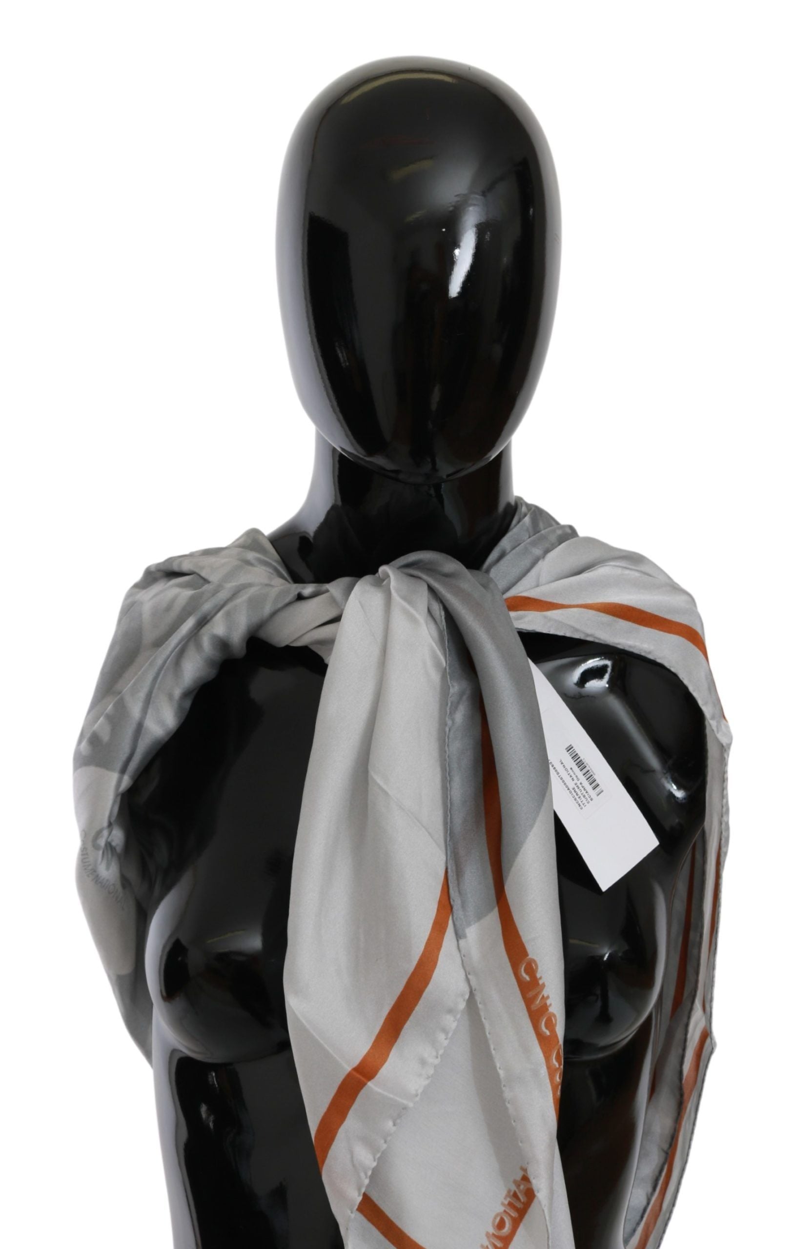 Costume National 100% Silk scarf in gray — view 5