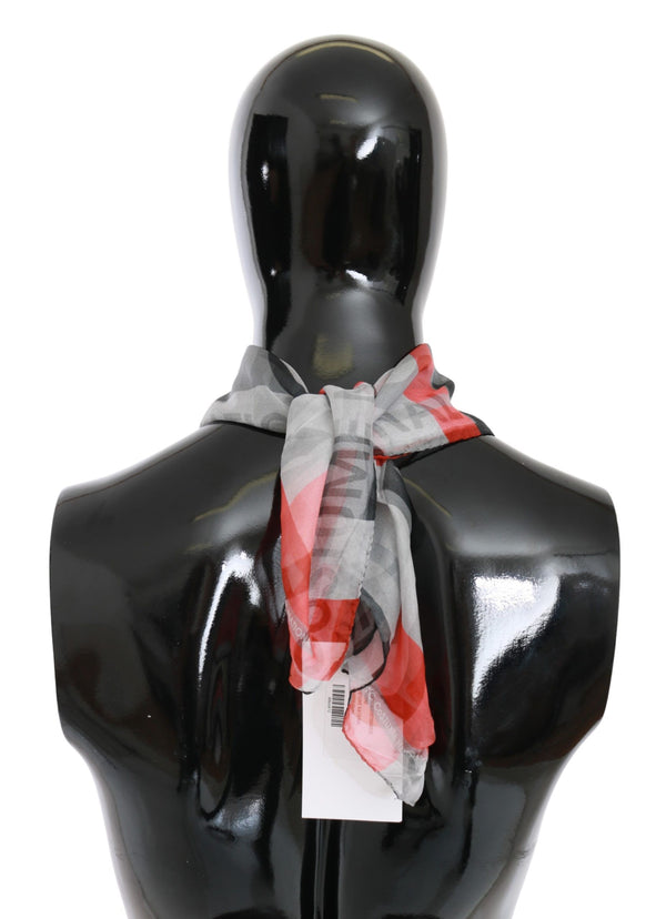 Costume National 100% Silk scarf in gray