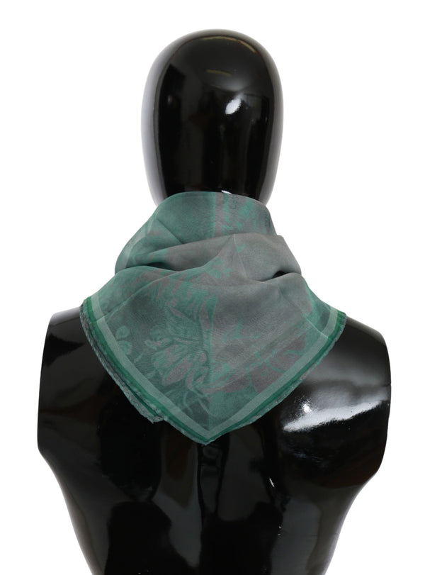 Costume National 100% Silk scarf in green