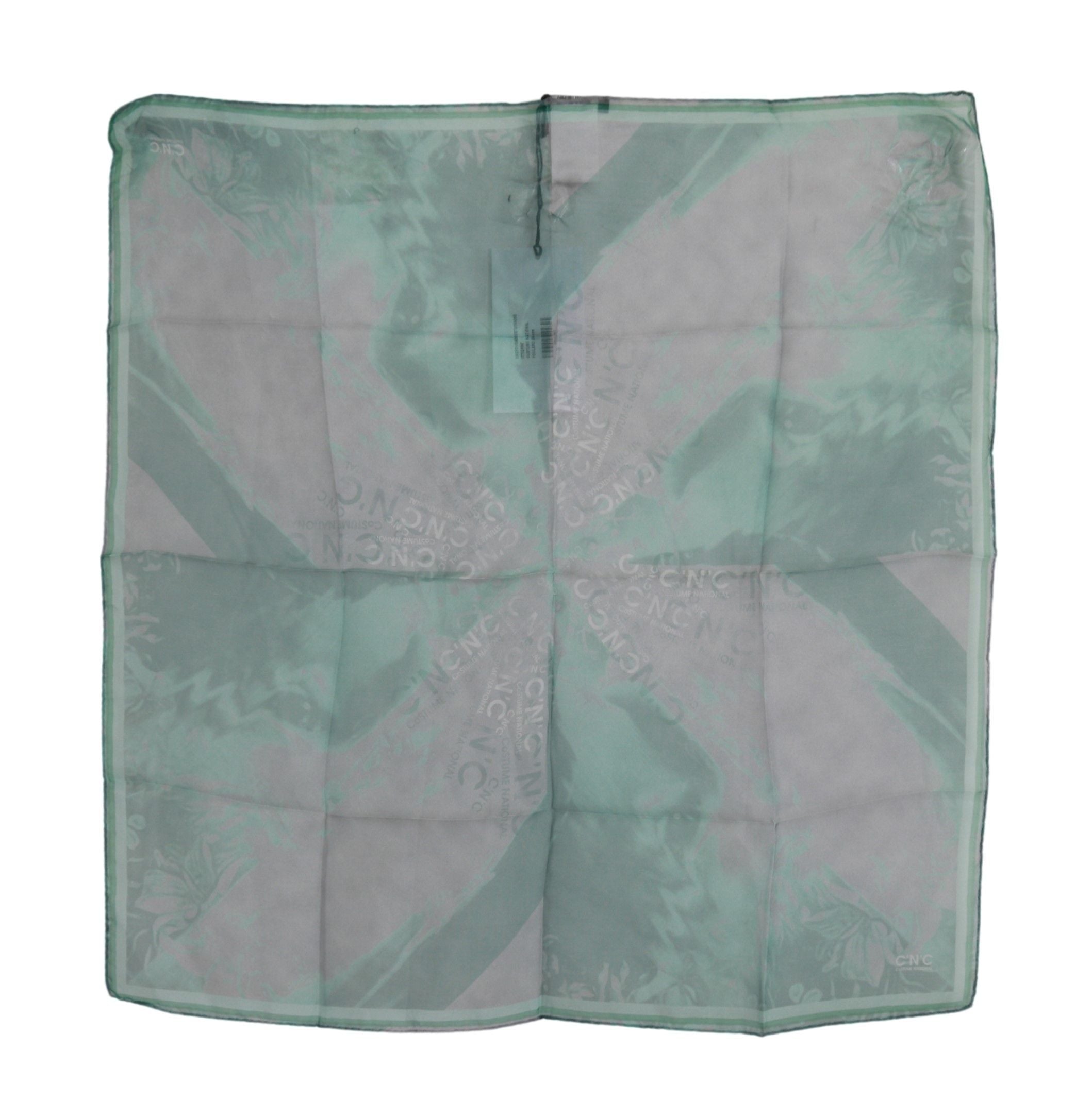 Costume National 100% Silk scarf in green — view 2