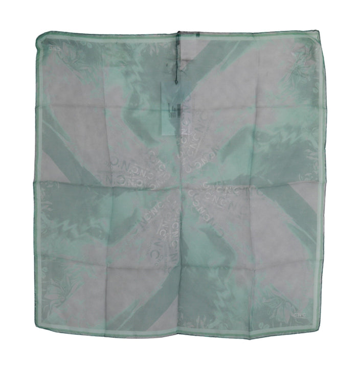 Costume National 100% Silk scarf in green — view 2