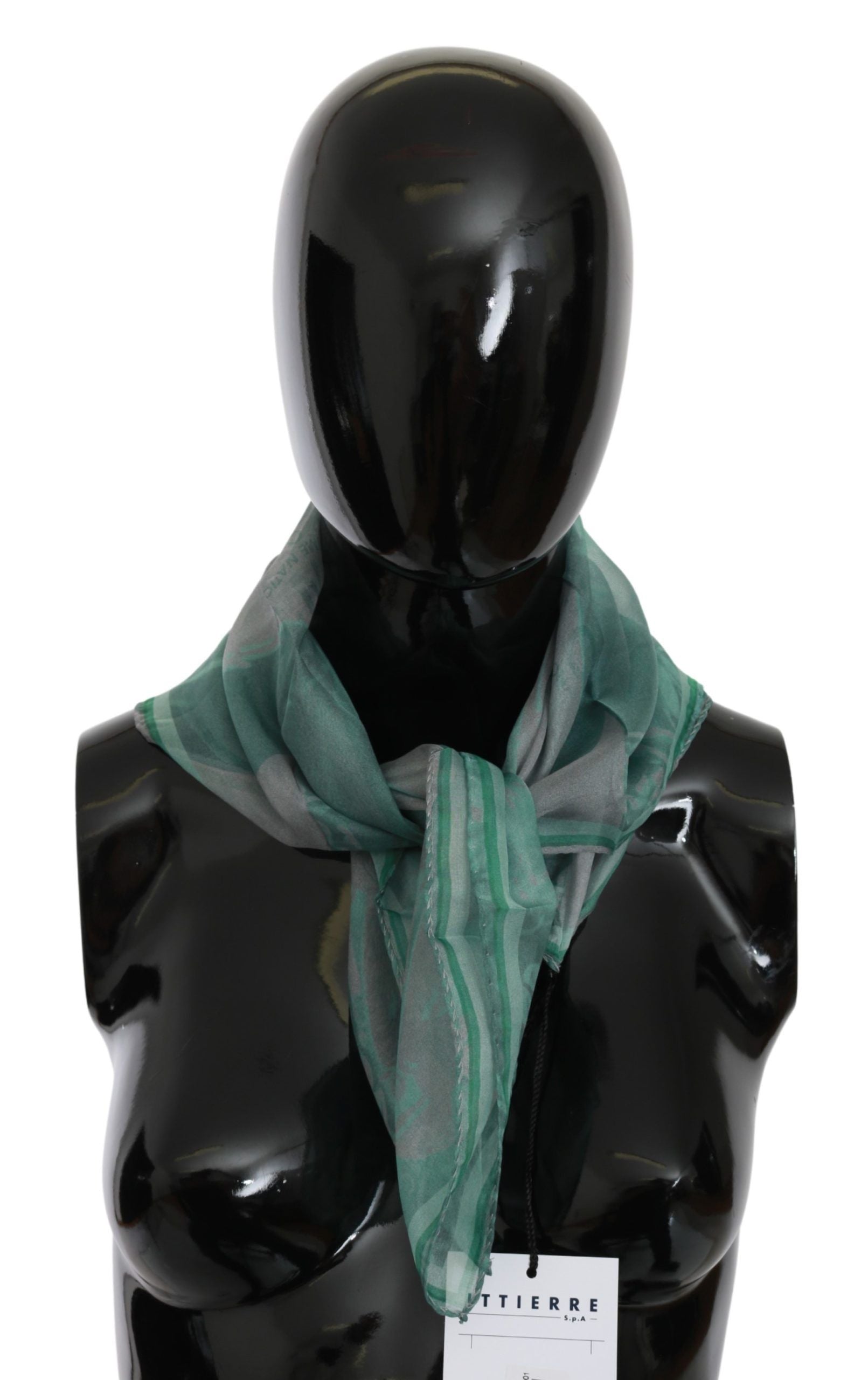 Costume National 100% Silk scarf in green — view 4