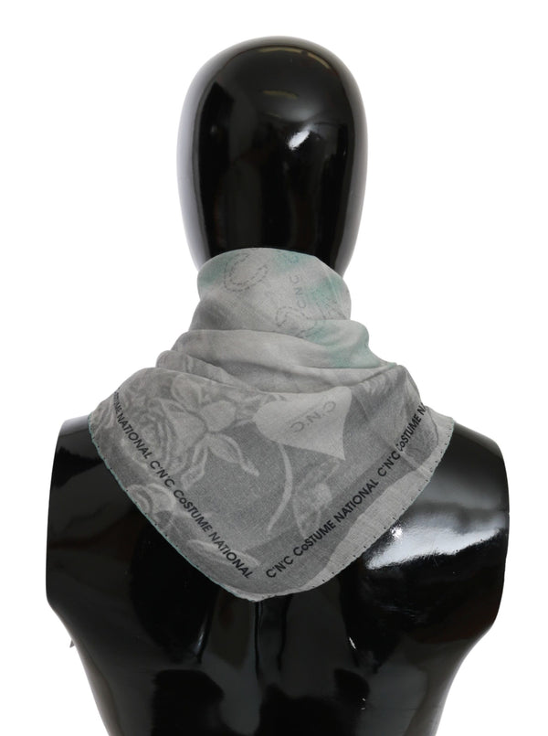 Costume National 100% Silk scarf in gray