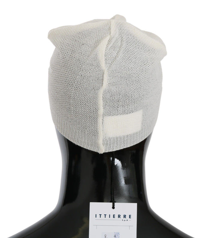 Costume National HAT20127 50% Wool beanie in white