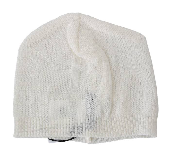 Costume National HAT20127 50% Wool beanie in white — view 2