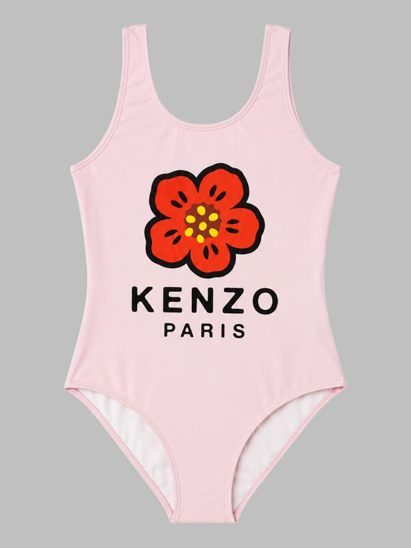 One-Piece Swimsuit Boke Flower Pink Polyamide Swim Shorts