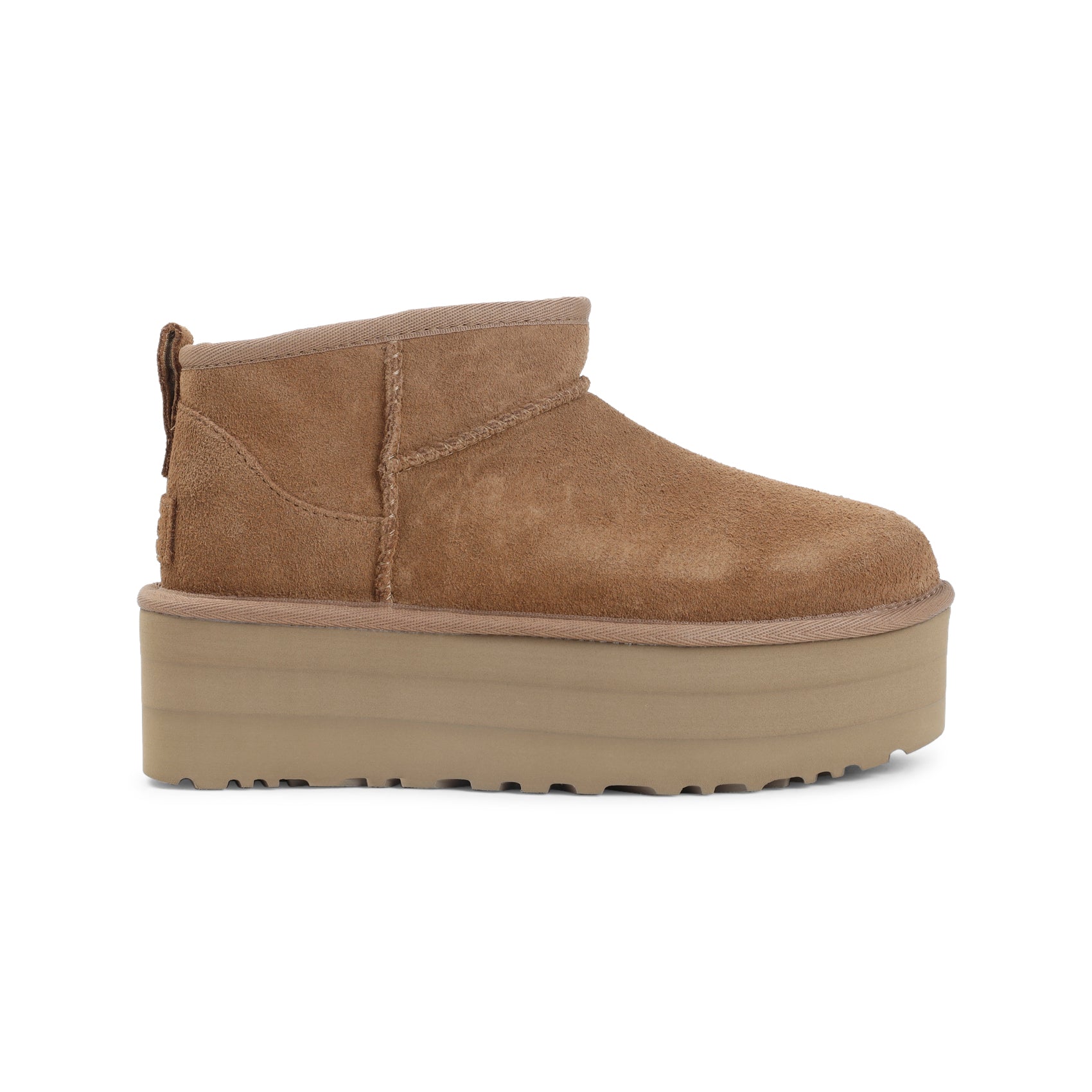 Classic Ultra Mini Platform Boots Brown Suede Leather Mutton Eva Shoe