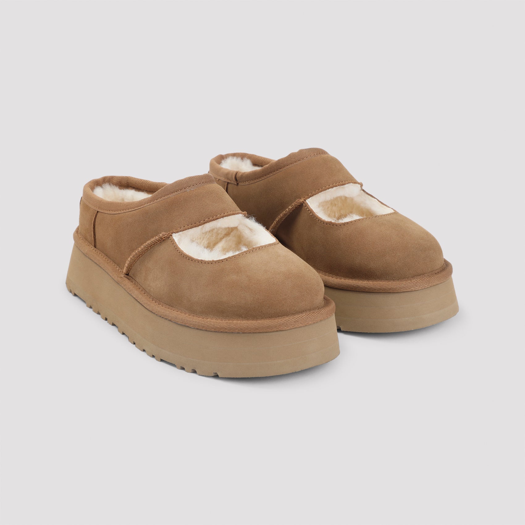 Bea Mary Jane Slippers Brown Suede Leather Mutton Eva Shoe