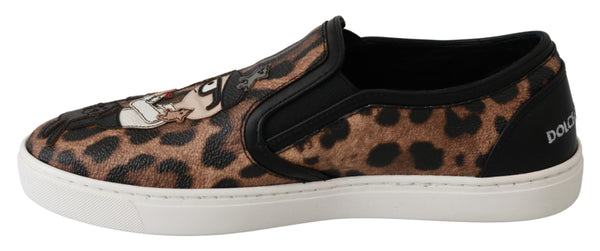 Dolce & Gabbana 61% Leather slip-on flat in brown