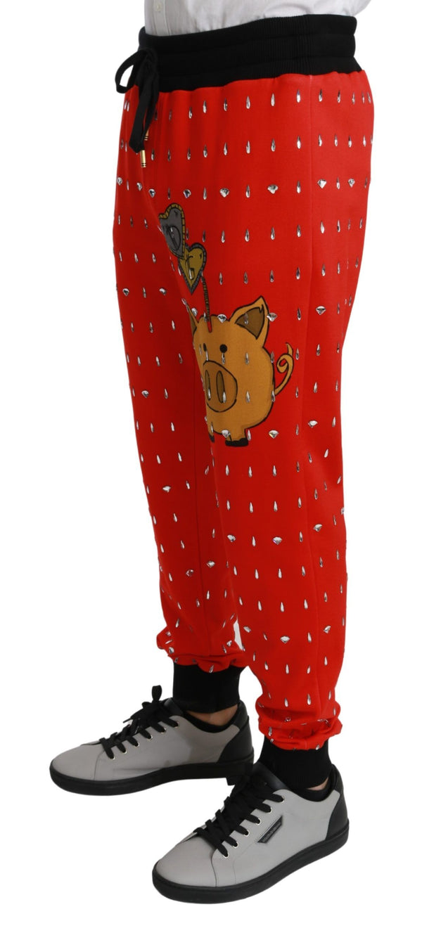 Dolce & Gabbana 100% Cotton joggers in red