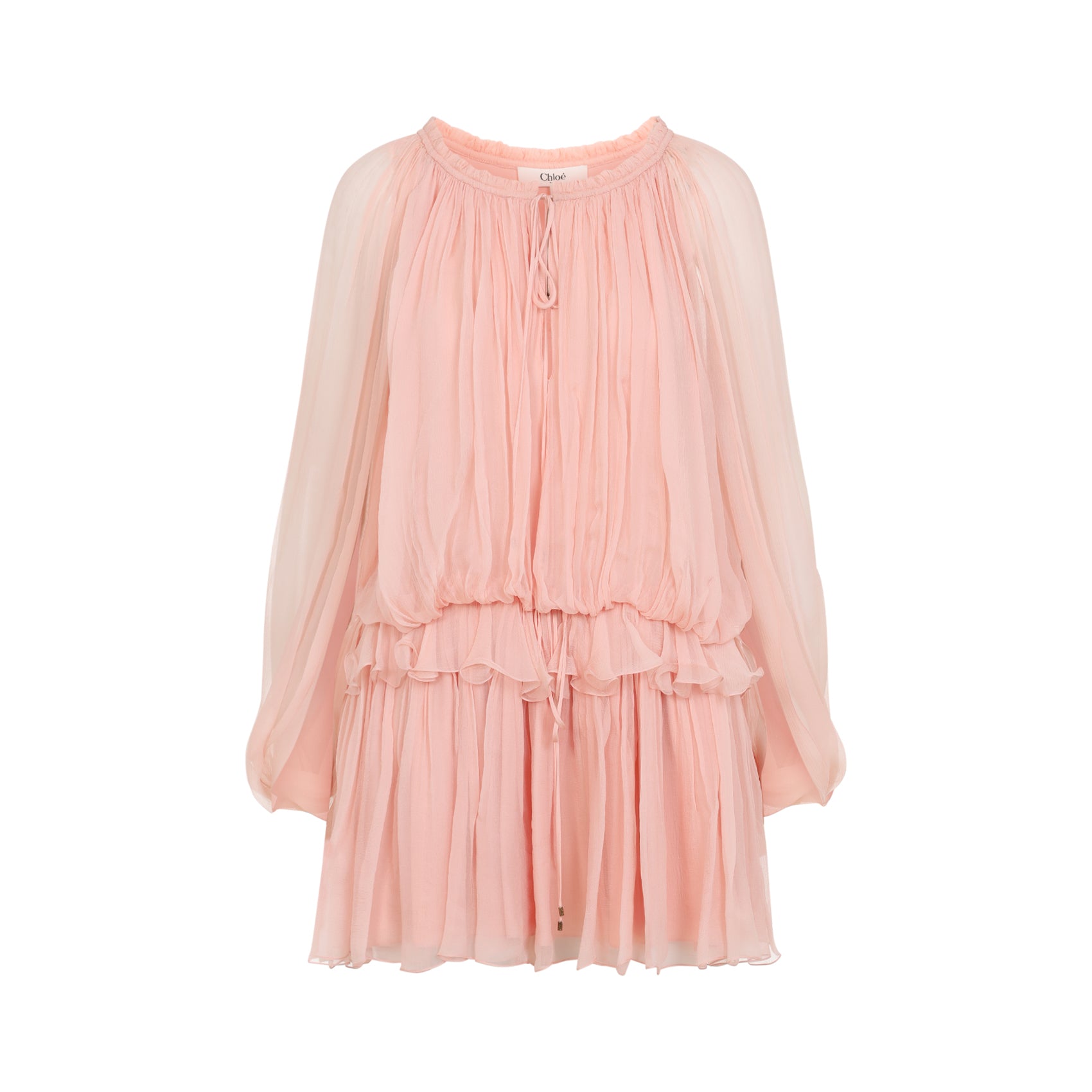 Silk Mini Dress Nude & Neutrals