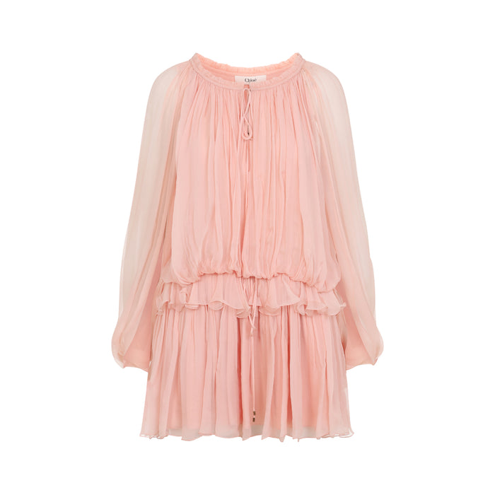 Silk Mini Dress Nude & Neutrals