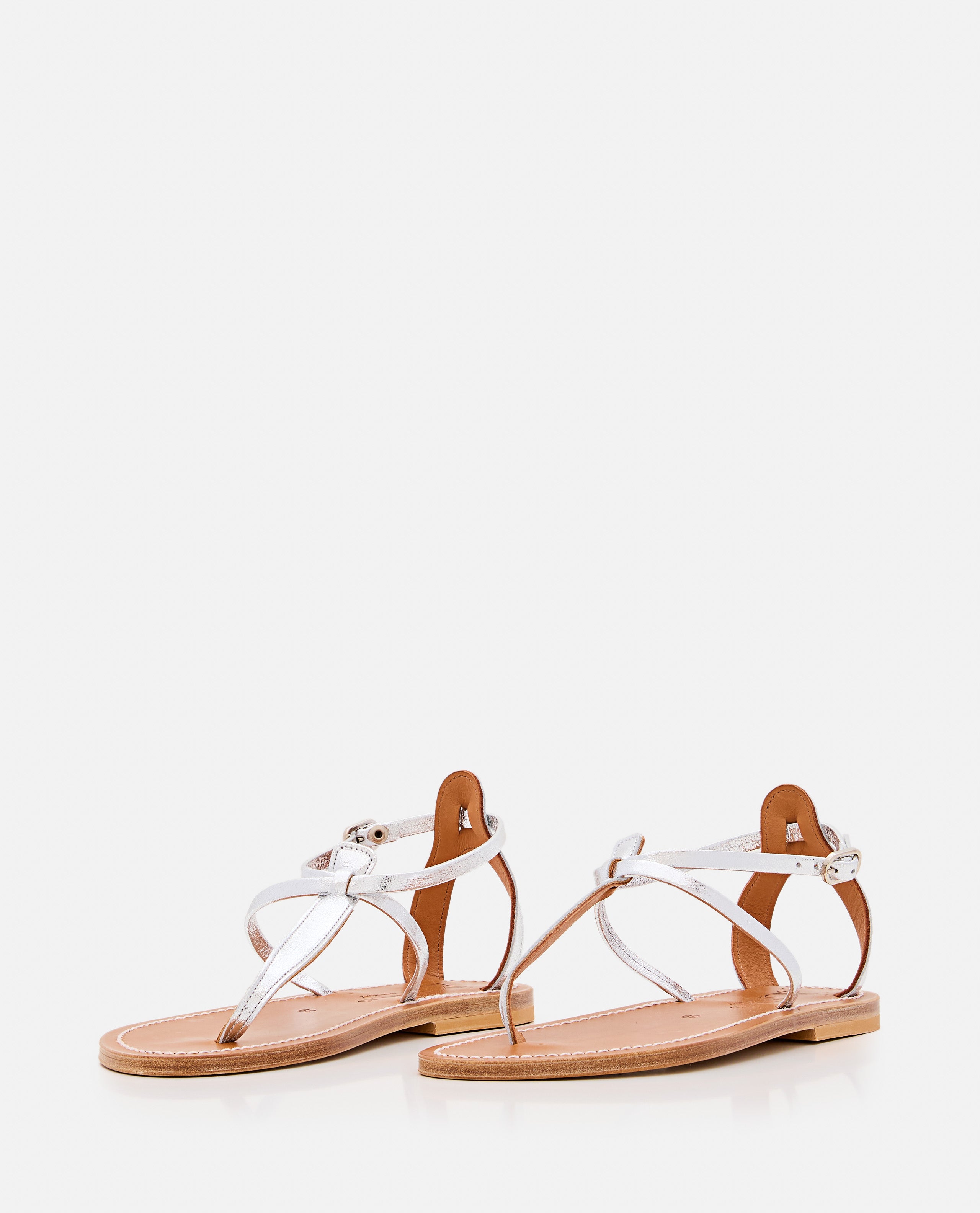 K Jacques St Tropez Sandals Silver Leather