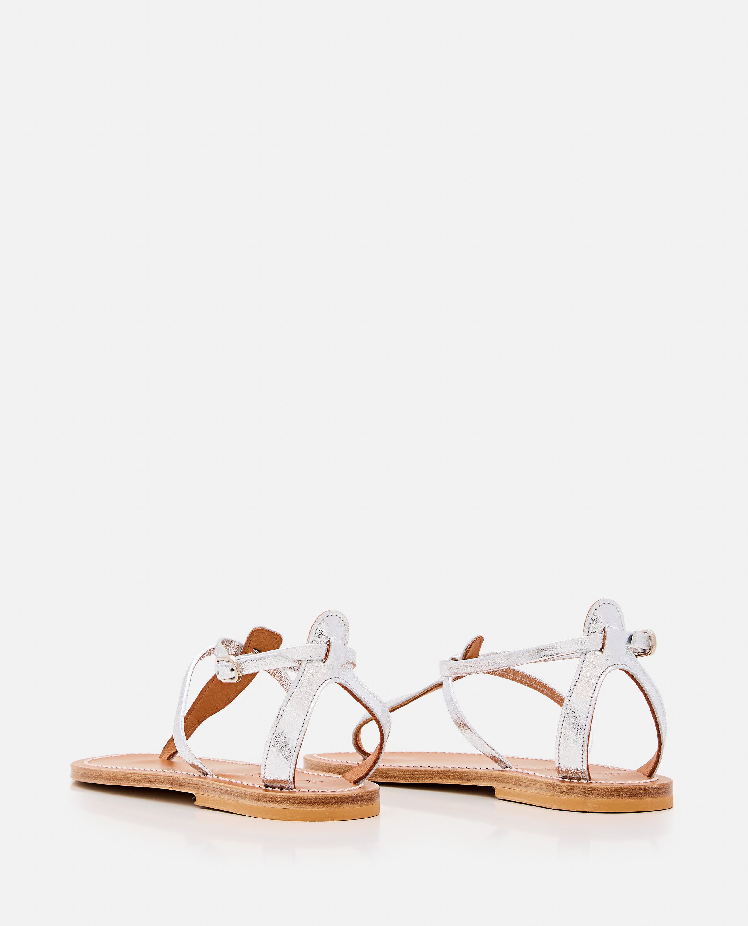 K Jacques St Tropez Sandals Silver Leather