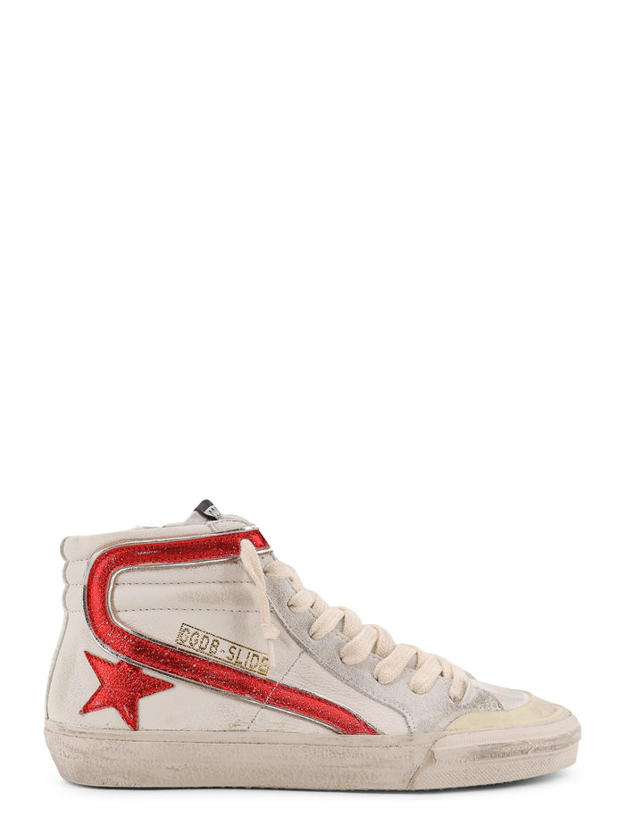 Golden Goose Sneakers White Red Pelle