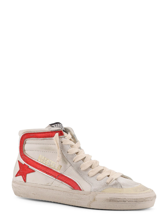 Golden Goose Sneakers White Red Pelle