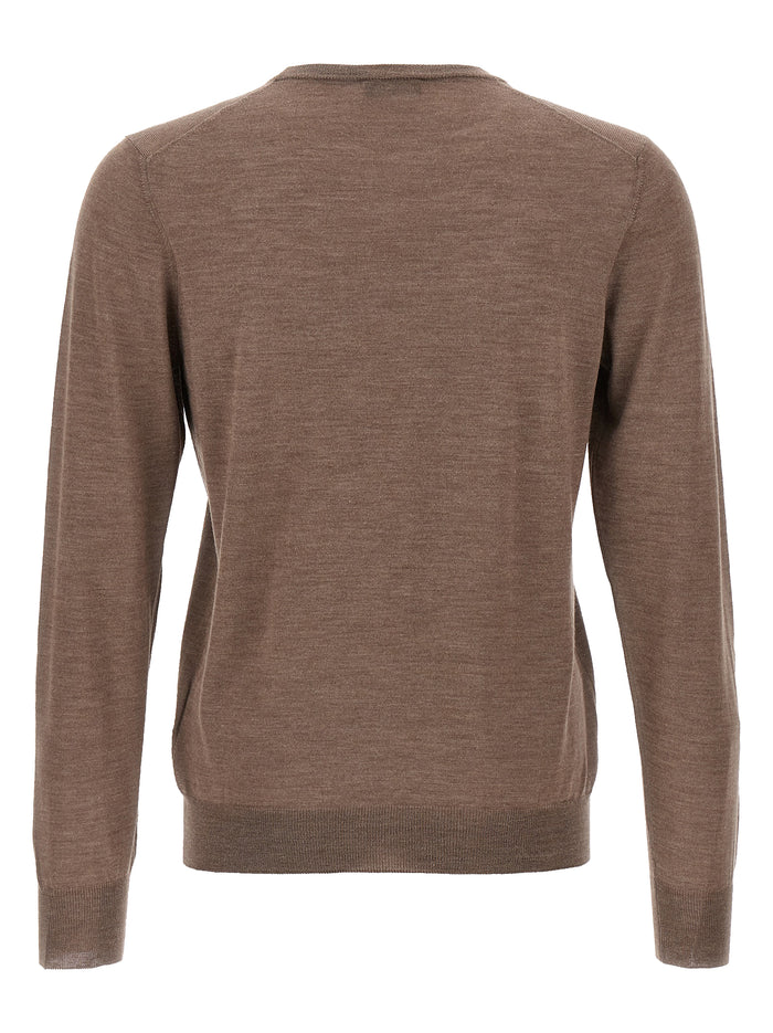 Crew-Neck Sweater Brown Sweater, Cardigans