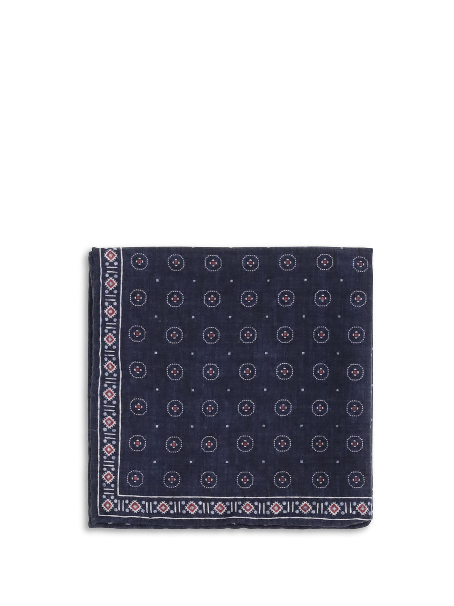 Pocket Square Silk Navy-Cherry Navy/cherry Handbags