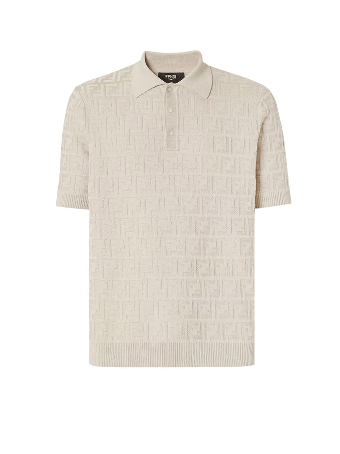 Fendi T-Shirts And Polos Grey Cream Cotone