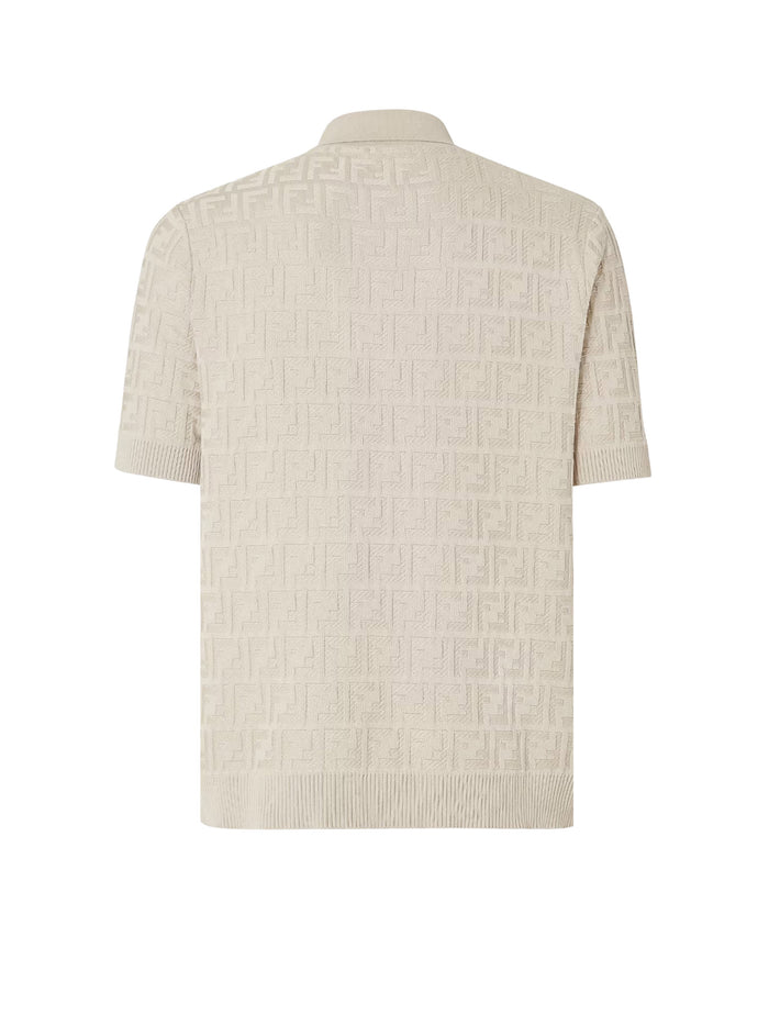 Fendi T-Shirts And Polos Grey Cream Cotone