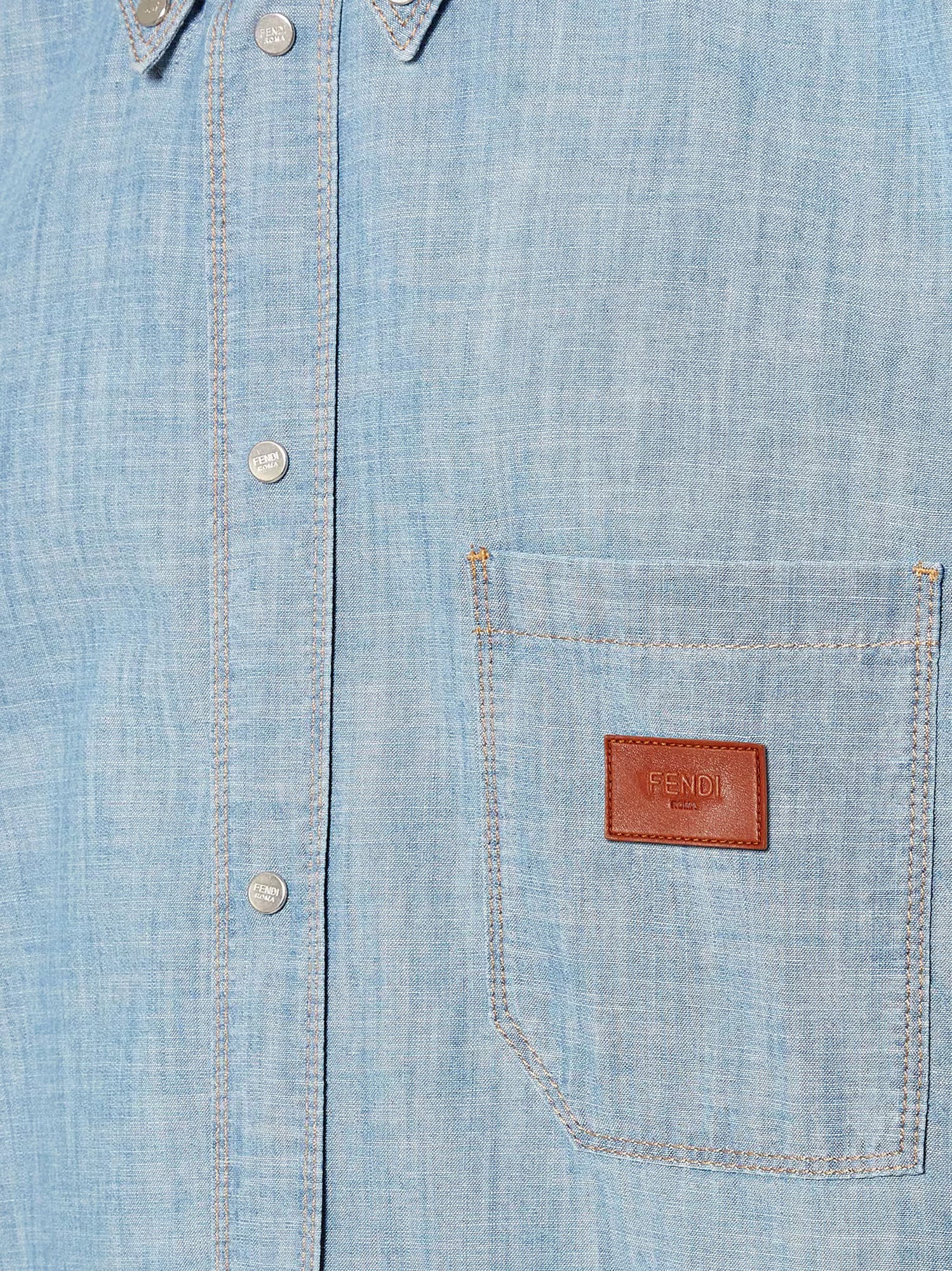 Fendi Shirts Blue Cotone
